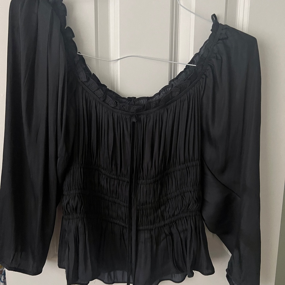 Do+Be black silk top